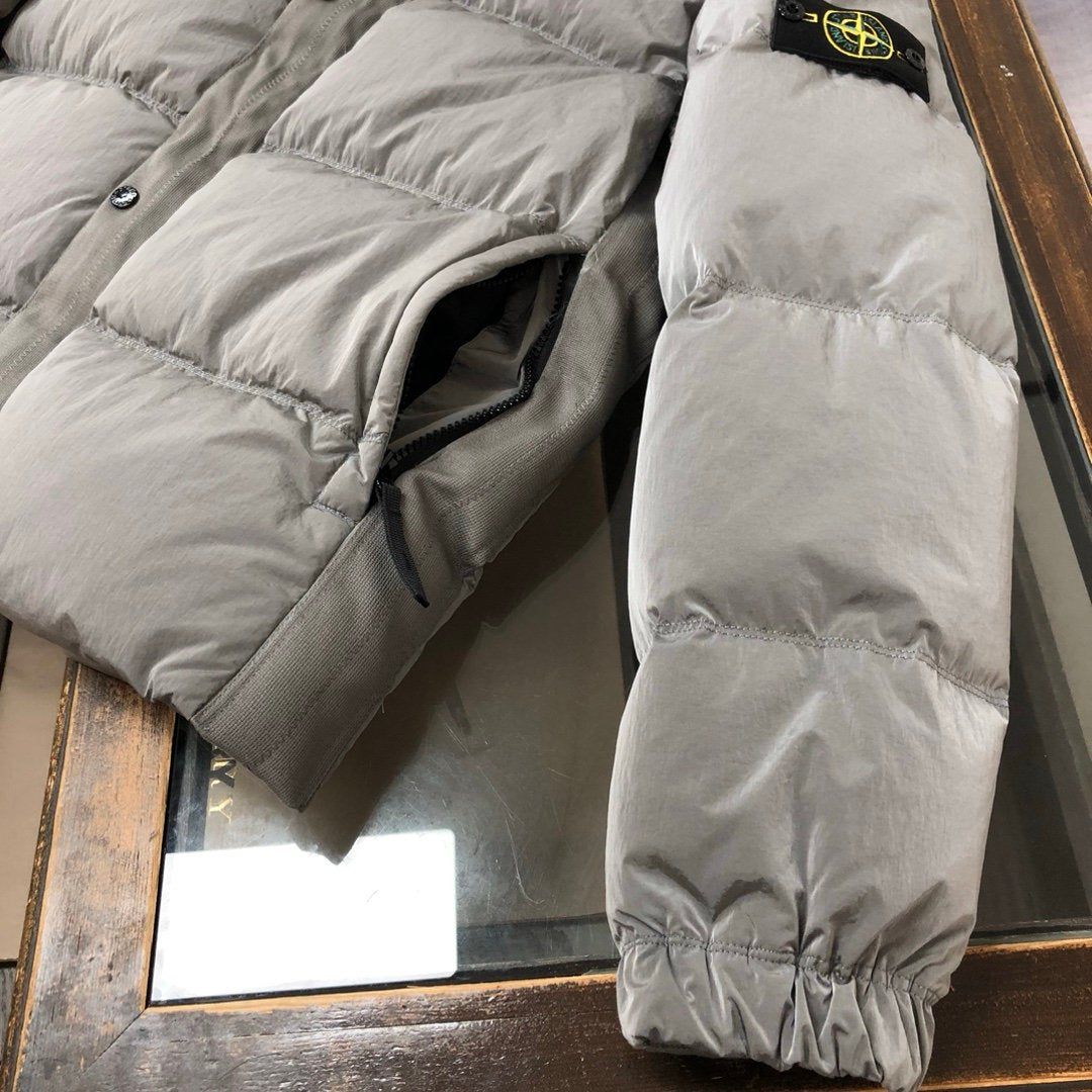 Stone Island Nylon Metal Down Jacket In Grey