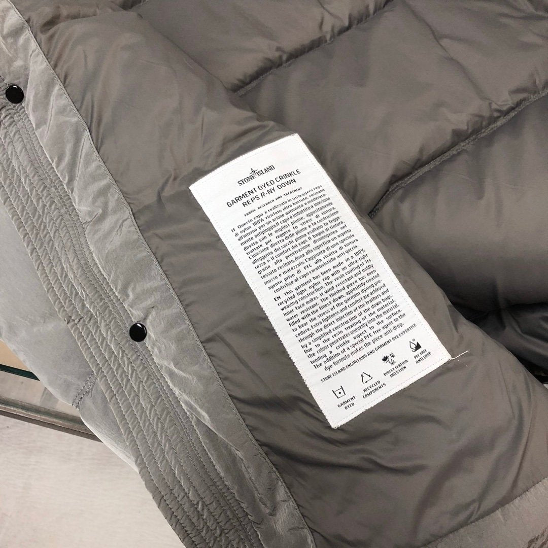Stone Island Nylon Metal Down Jacket In Grey
