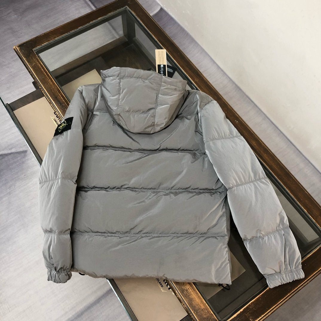 Stone Island Nylon Metal Down Jacket In Grey