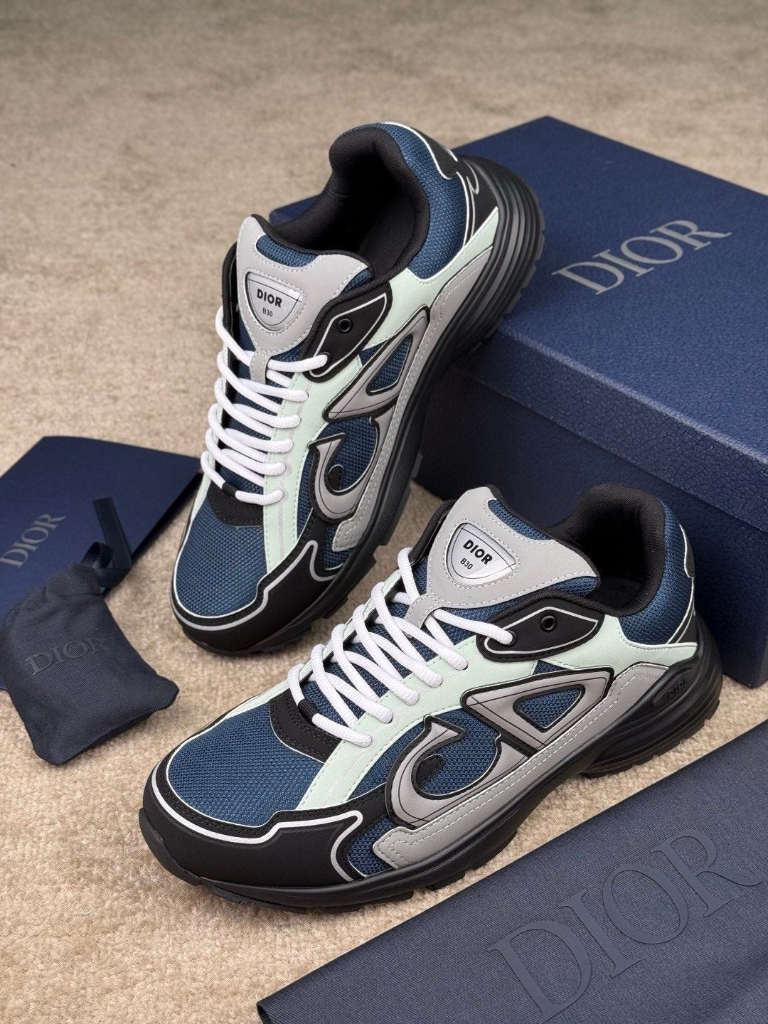 Dior B30 Reflective Blue/Grey Black