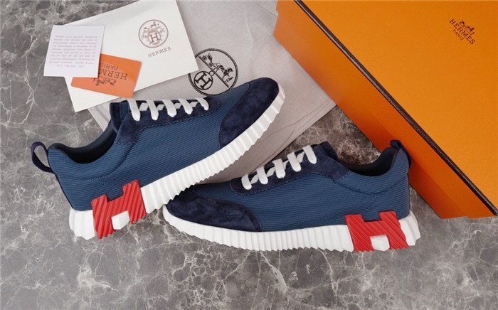 Hermes Bouncing Sneaker Navy Red