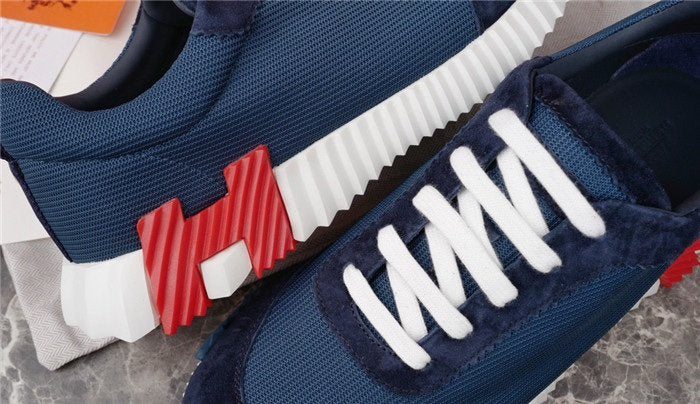 Hermes Bouncing Sneaker Navy Red