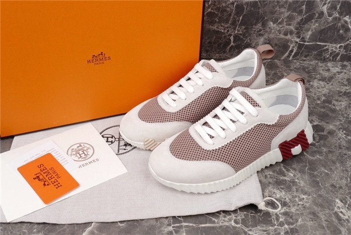 Hermes Bouncing Sneaker White Bordeaux