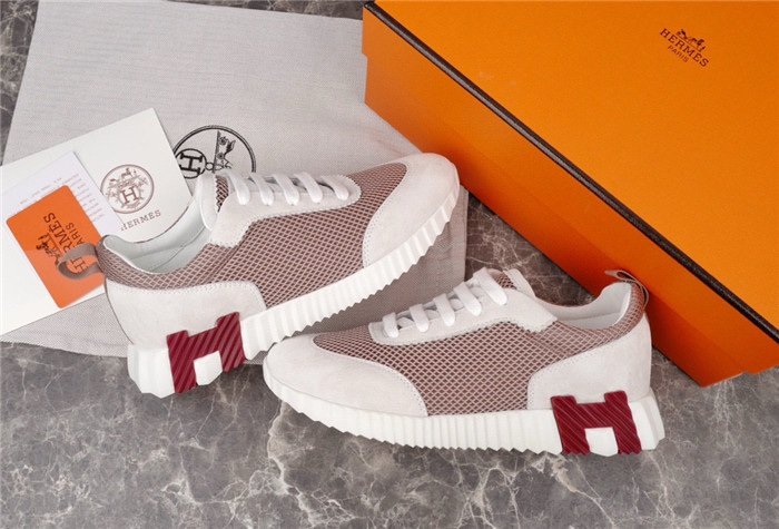 Hermes Bouncing Sneaker White Bordeaux