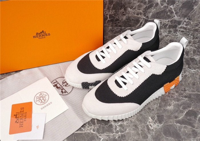 Hermes Bouncing Sneaker Black White Orange