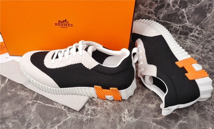 Hermes Bouncing Sneaker Black White Orange