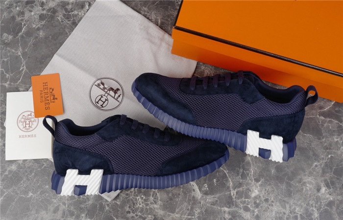 Hermes Bouncing Sneaker Navy Blue White