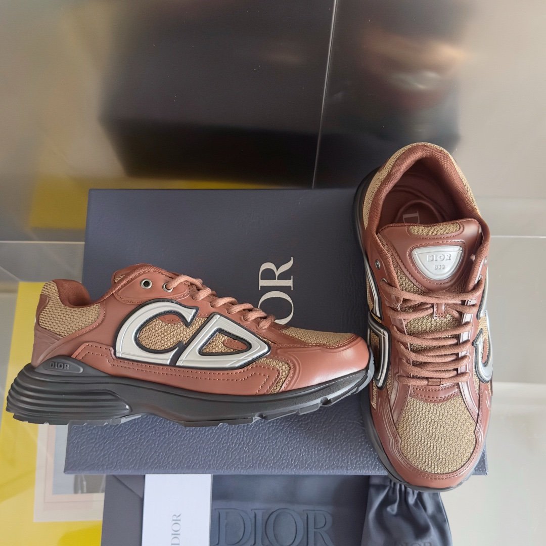 Dior B30 Reflective Brown Leather