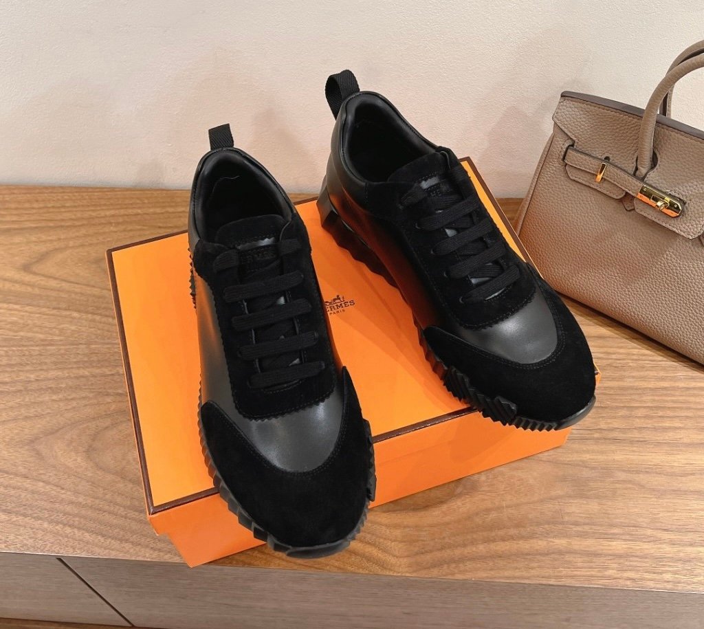Hermes Bouncing Sneaker Black Leather