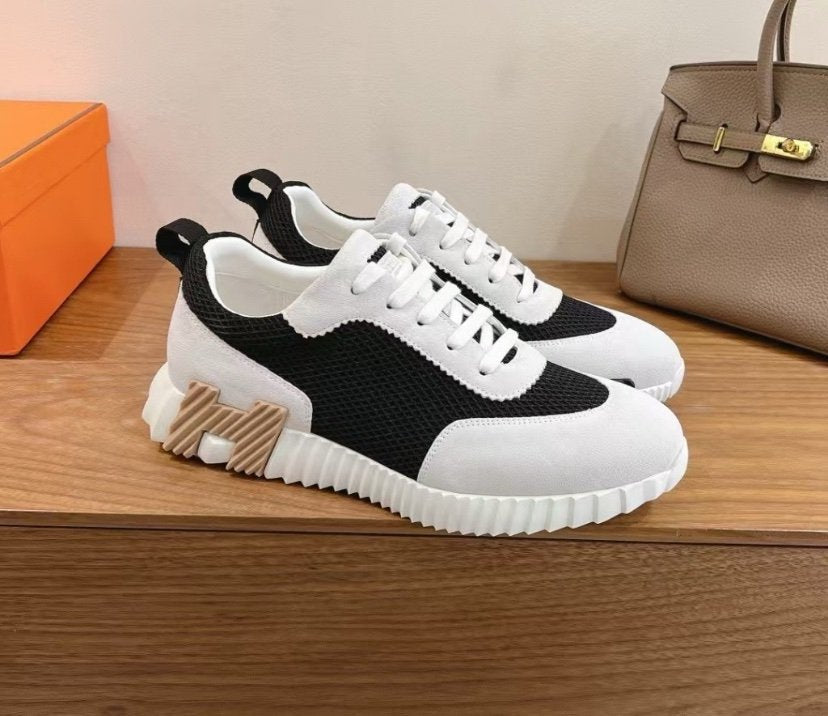 Hermes Bouncing Sneaker Black White Brown