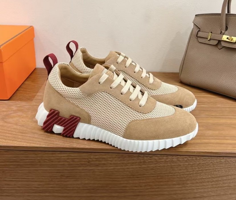 Hermes Bouncing Sneaker Beige Bordeaux