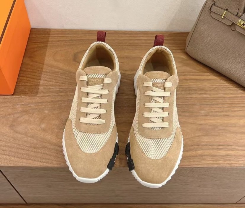 Hermes Bouncing Sneaker Beige Bordeaux