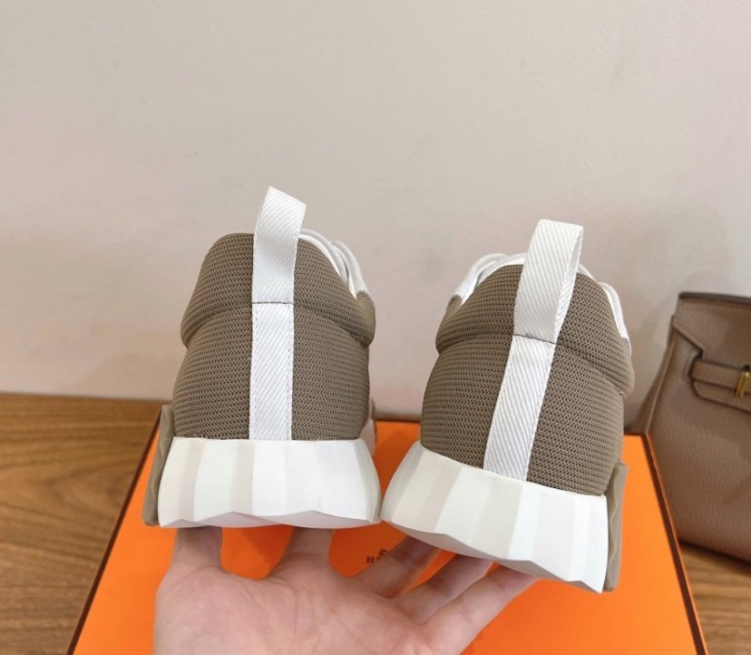 Hermes Bouncing Sneaker White Brown/Beige