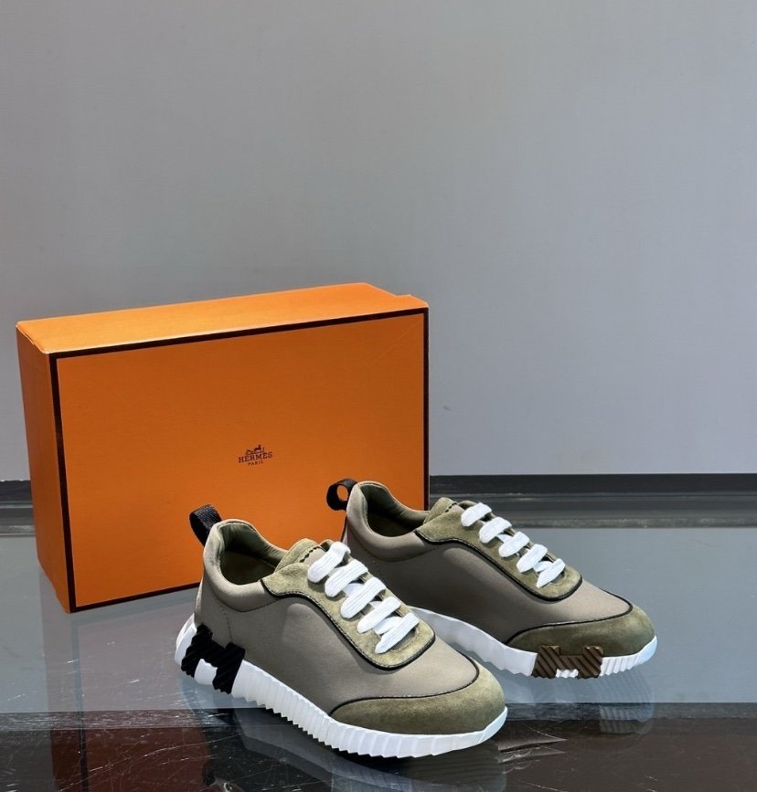 Hermes Bouncing Sneaker Khaki Green