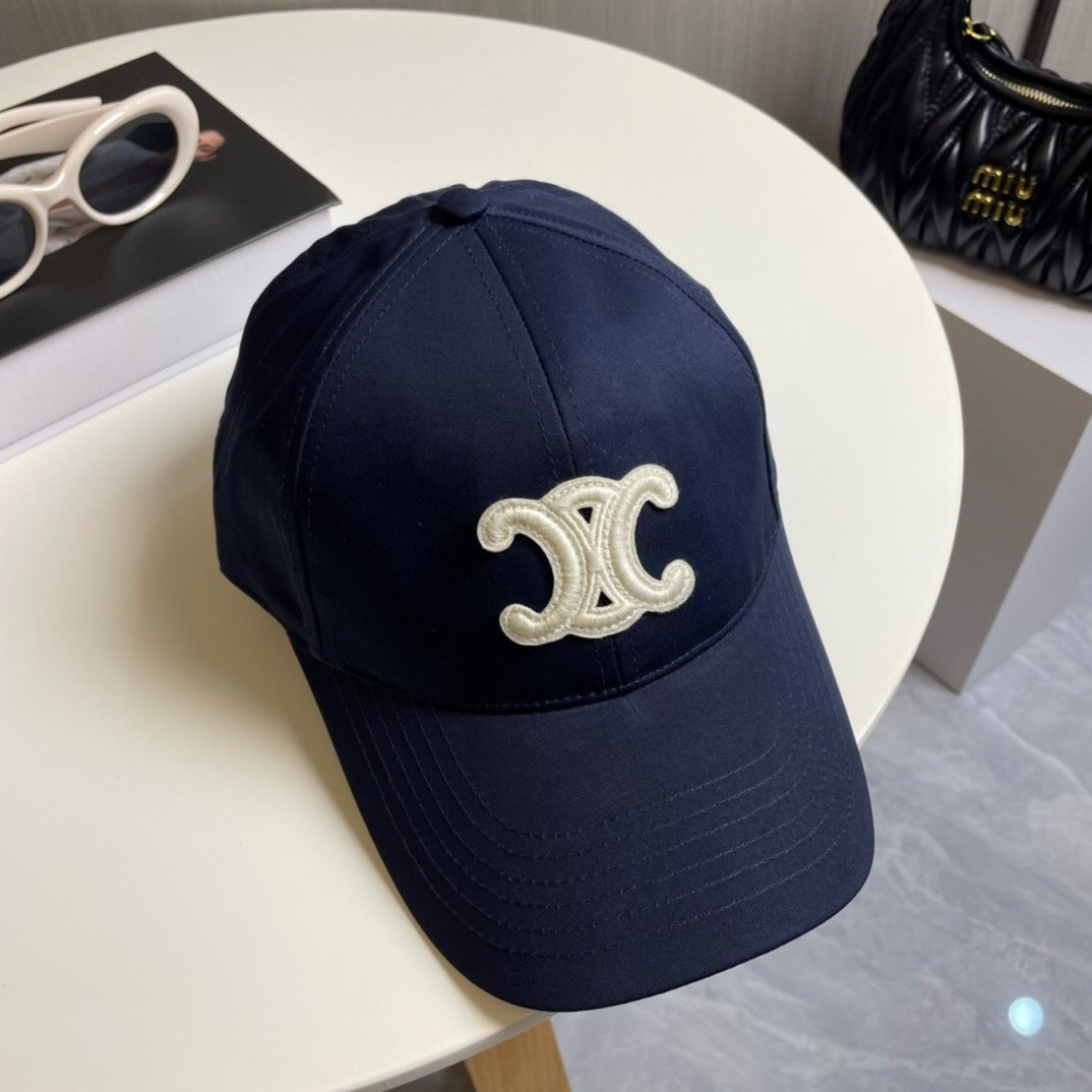 Celine Navy Baseball Cap Triomphe