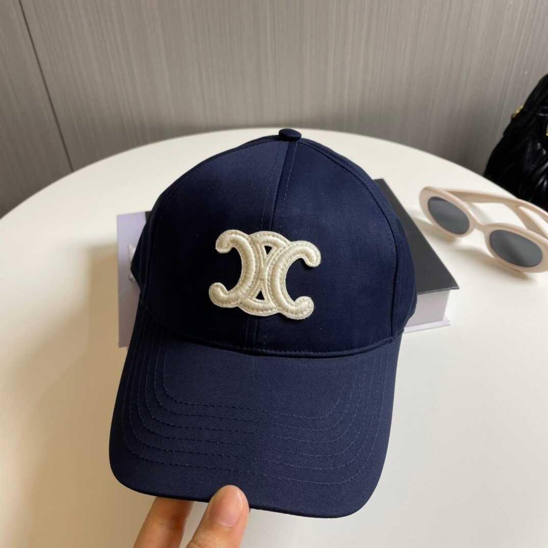 Celine Navy Baseball Cap Triomphe