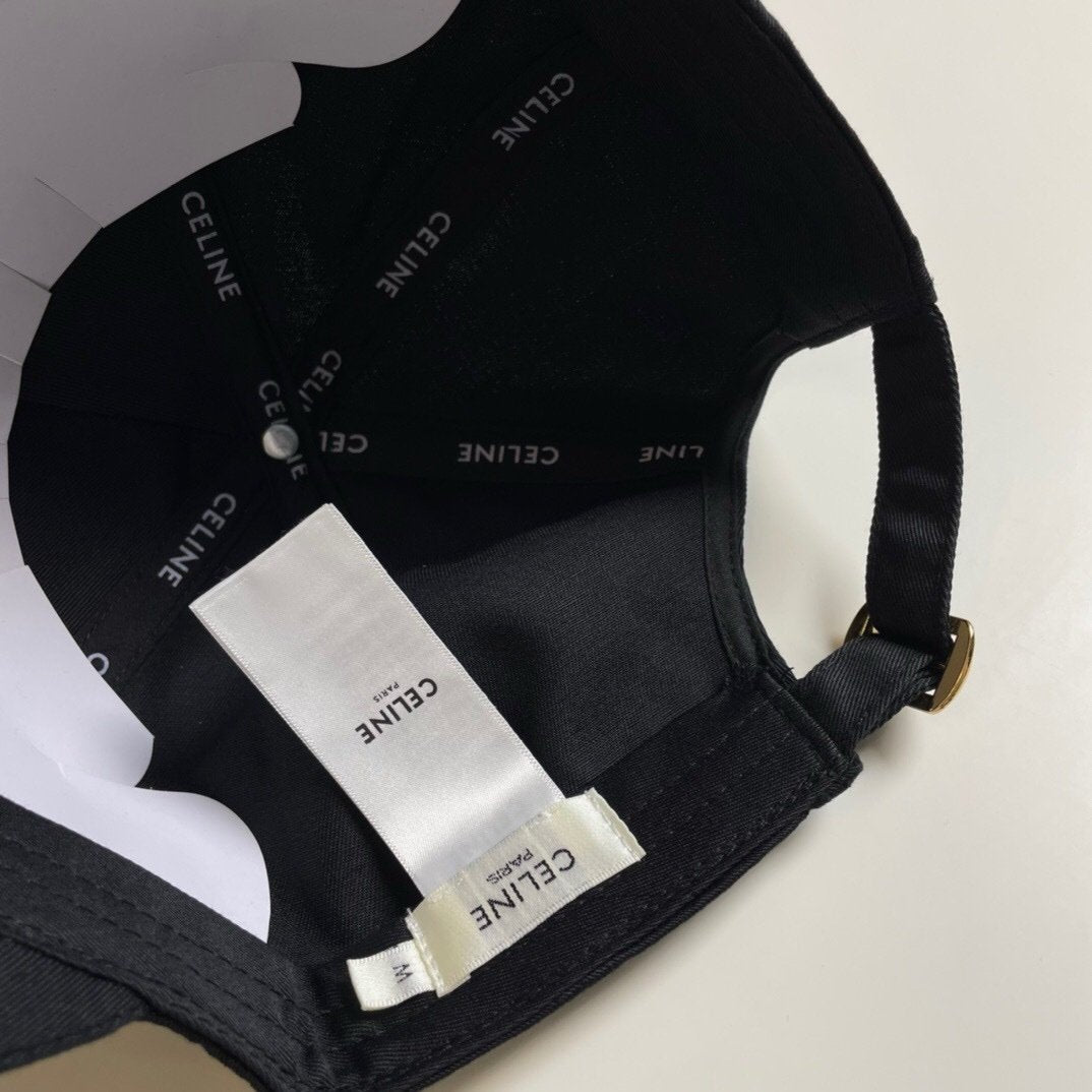 Celine Black Baseball Cap Triomphe