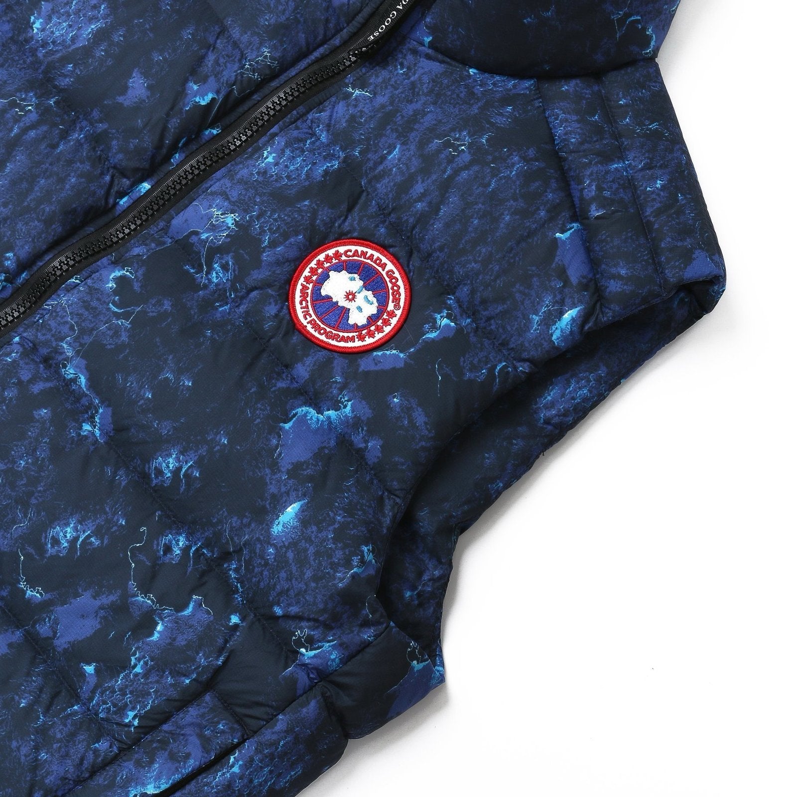 Canada Goose Crofton Down Bodywarmer In Blue Camouflage