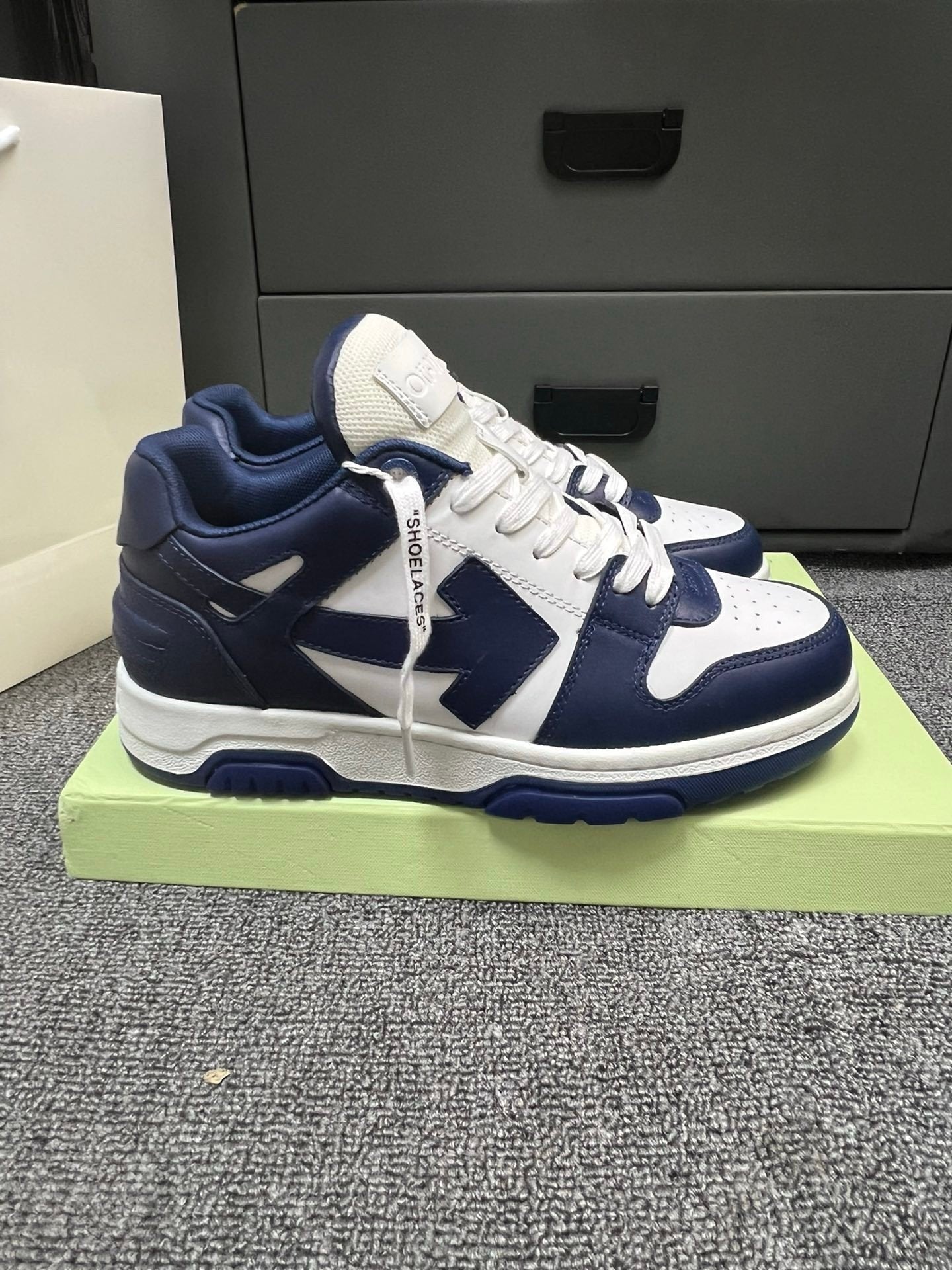 Off-White Out Of Office Low Top In Navy Blue