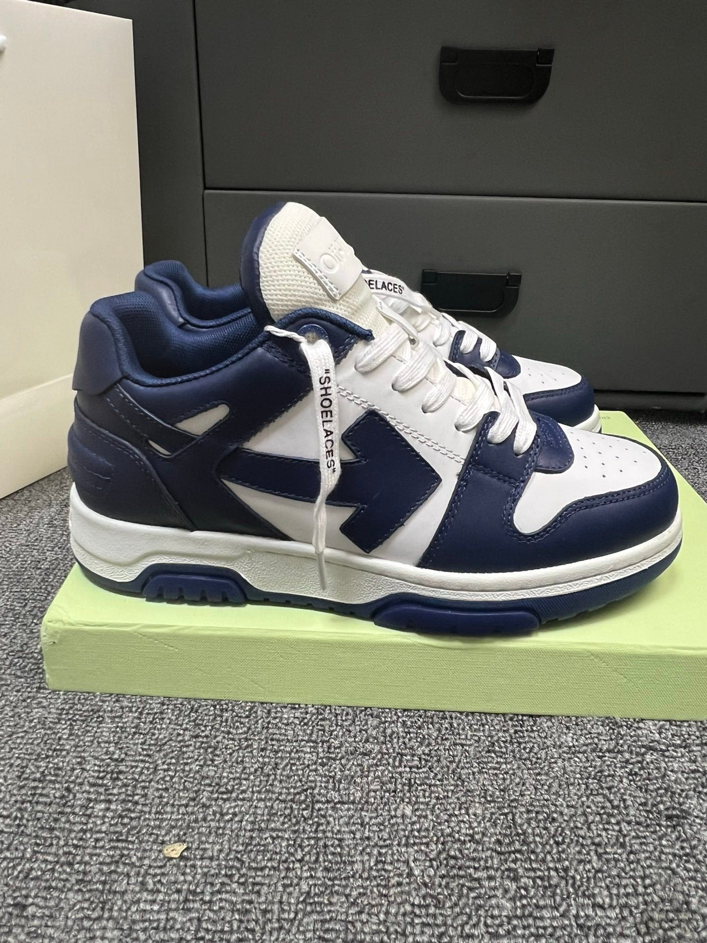 Off-White Out Of Office Low Top In Navy Blue