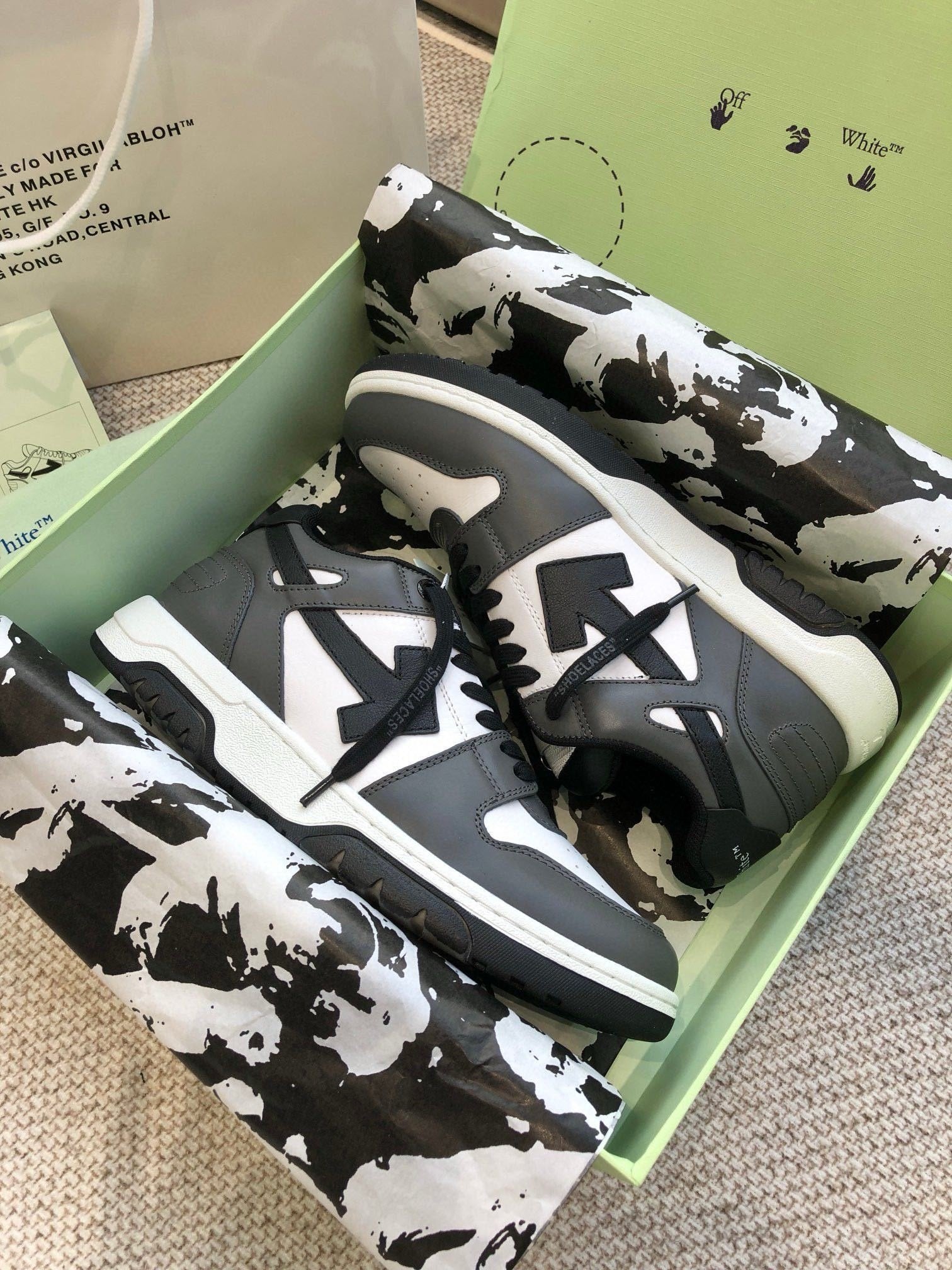 Off-White Out Of Office Low Top Dark Grey/Black and White