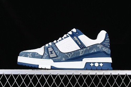 Louis Vuitton Trainer Monogram Denim White Blue