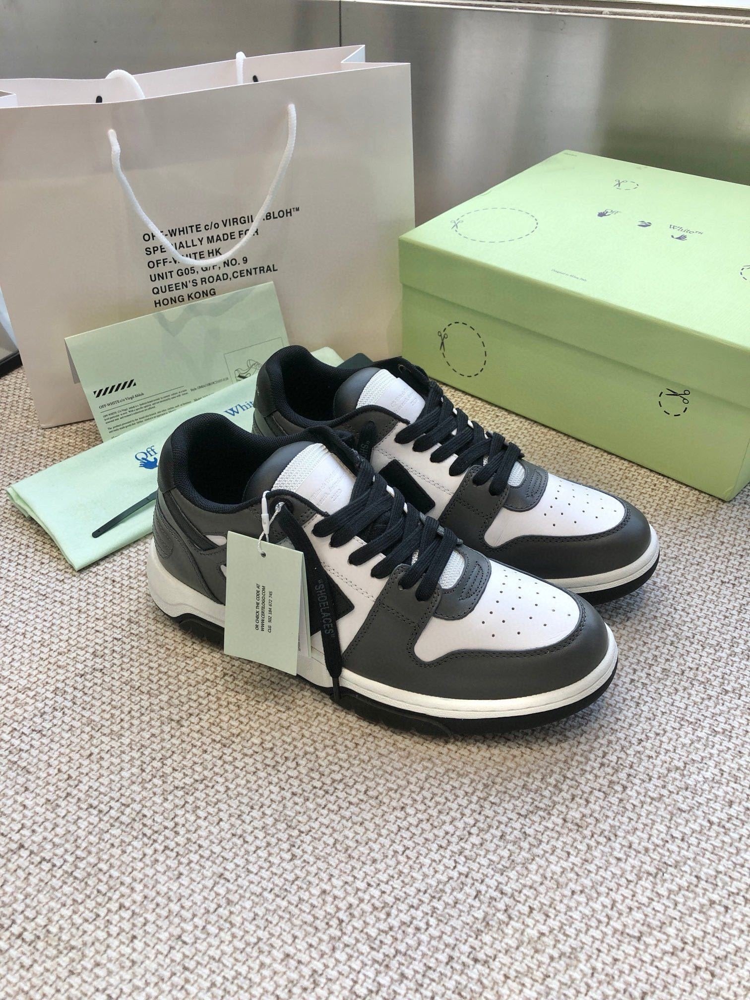 Off-White Out Of Office Low Top Dark Grey/Black and White