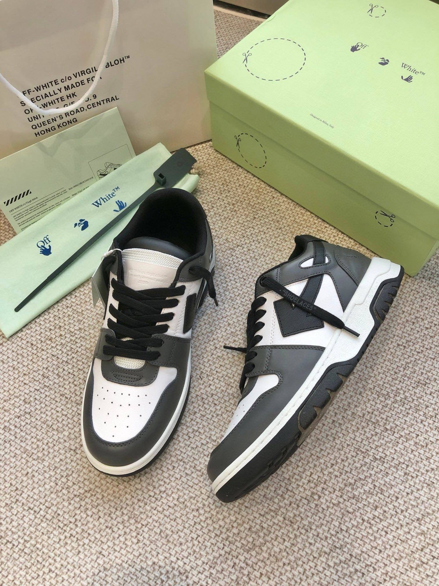 Off-White Out Of Office Low Top Dark Grey/Black and White