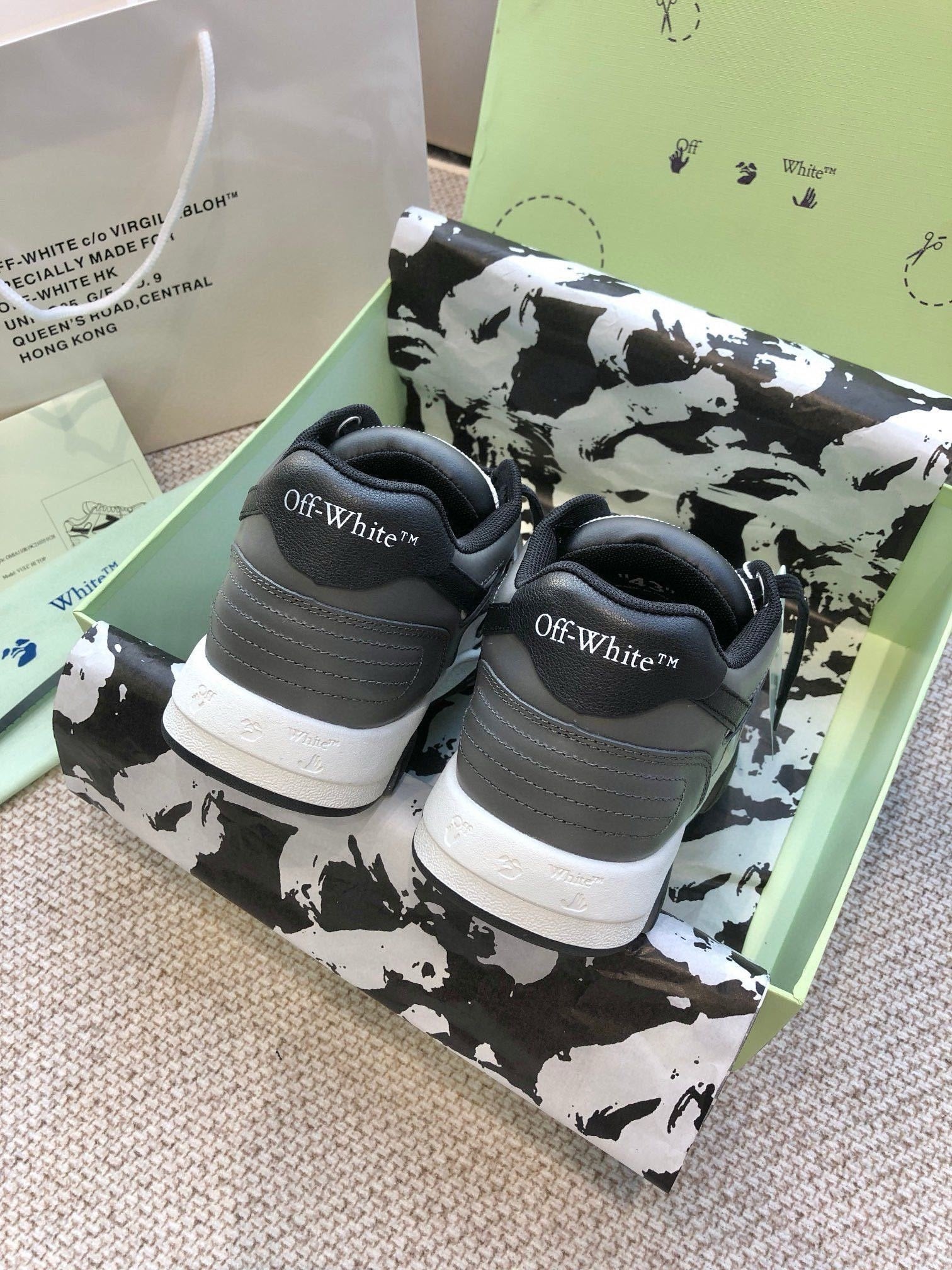Off-White Out Of Office Low Top Dark Grey/Black and White