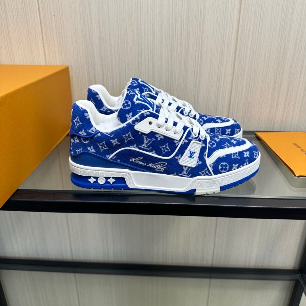 Louis Vuitton Trainer Blue Monogram Textile