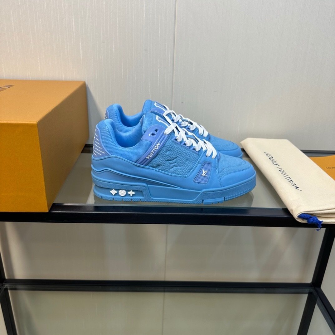 Louis Vuitton Trainer Blue Embossed Monogram