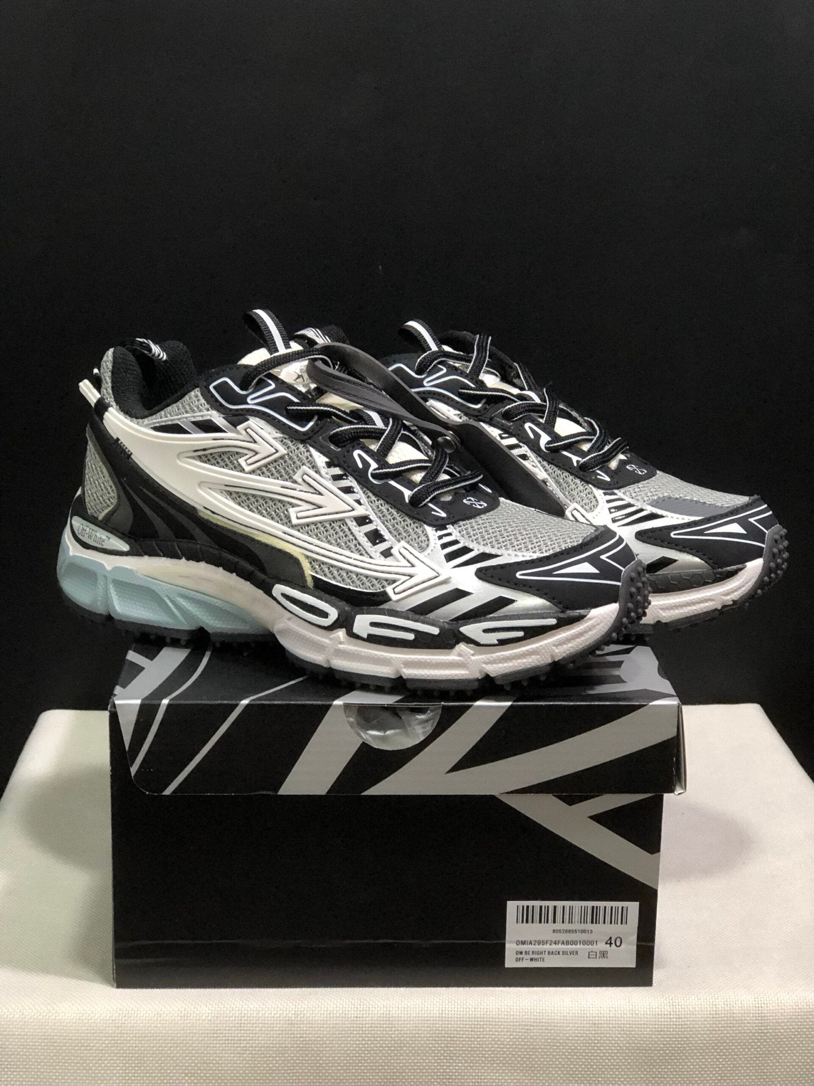 Off-White Be Right Back Silver White Black