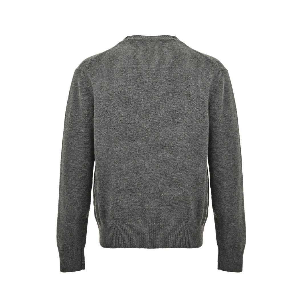 Loewe Anagram Logo Embroidered Wool Sweater In Grey