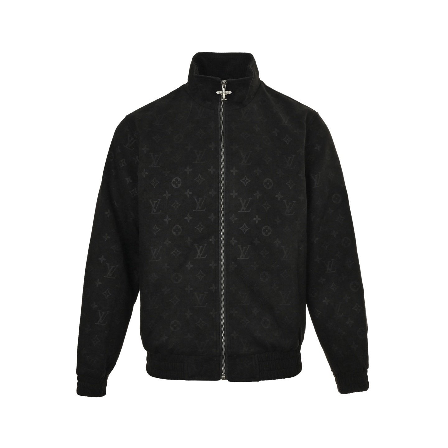 Louis Vuitton Monogram Debossed Suede Jacket Black