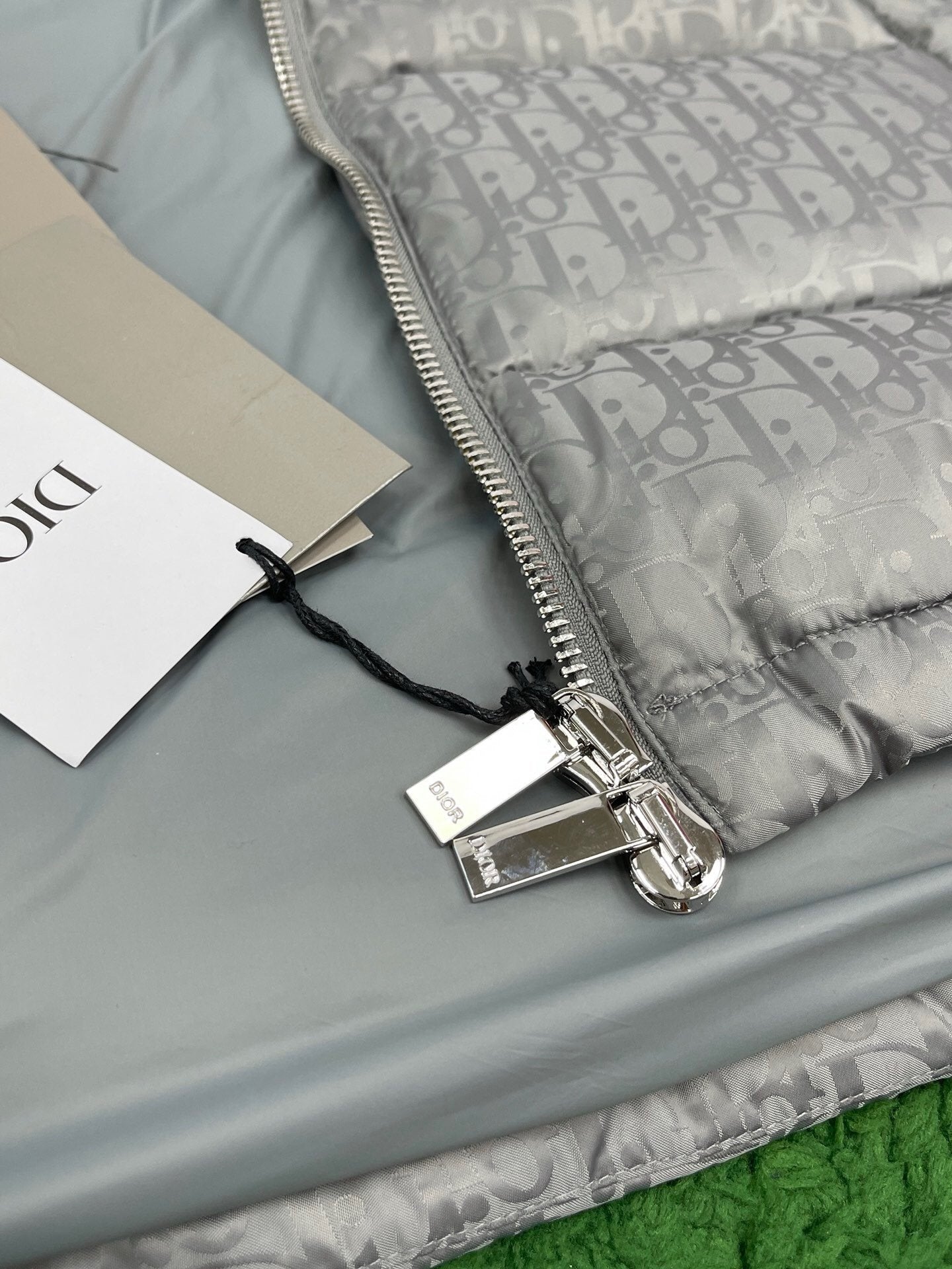 Dior Oblique Down Jacket Silver Grey Technical Jacquard