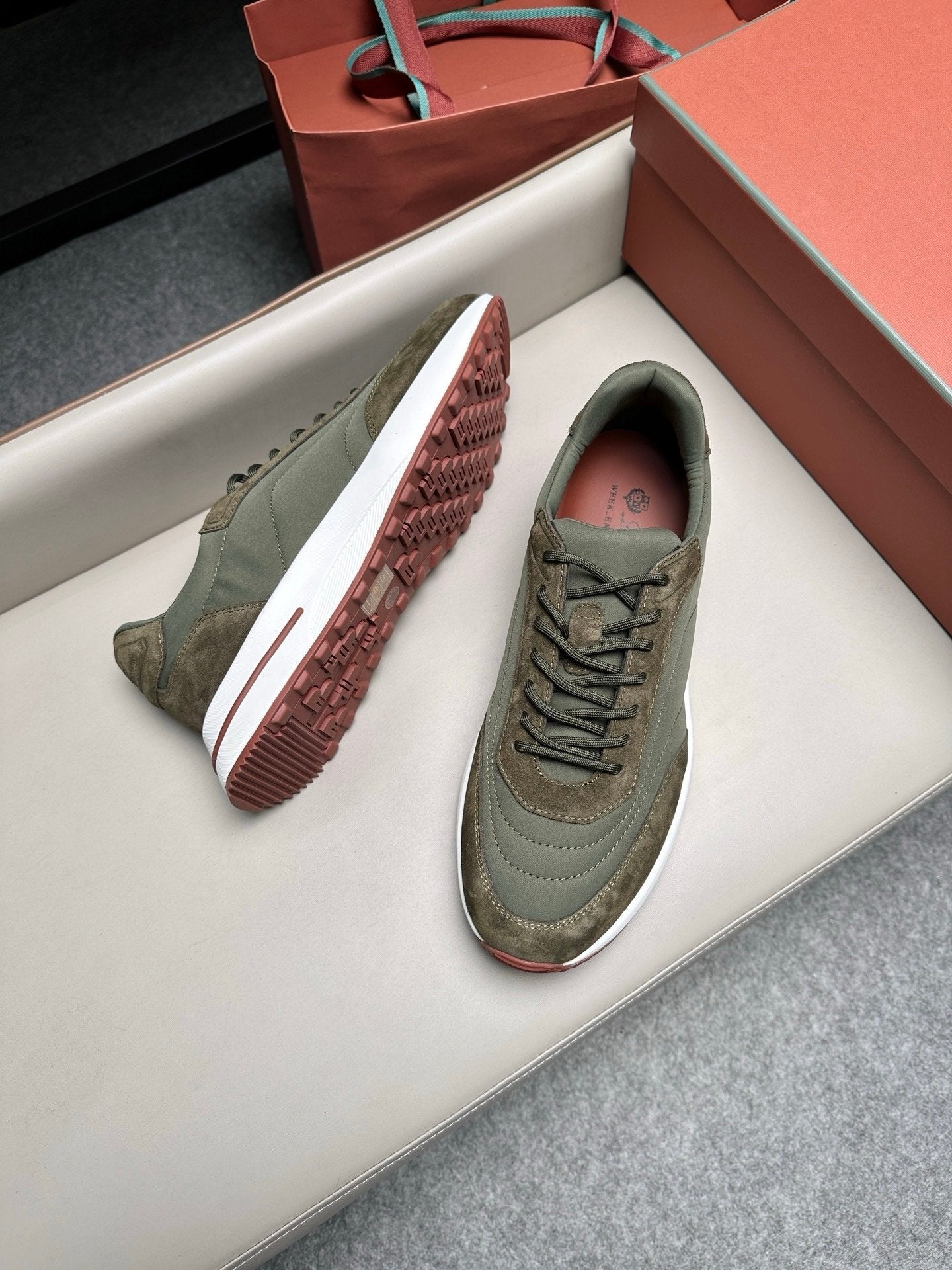 Loro Piana Weekend Walk Suede Green