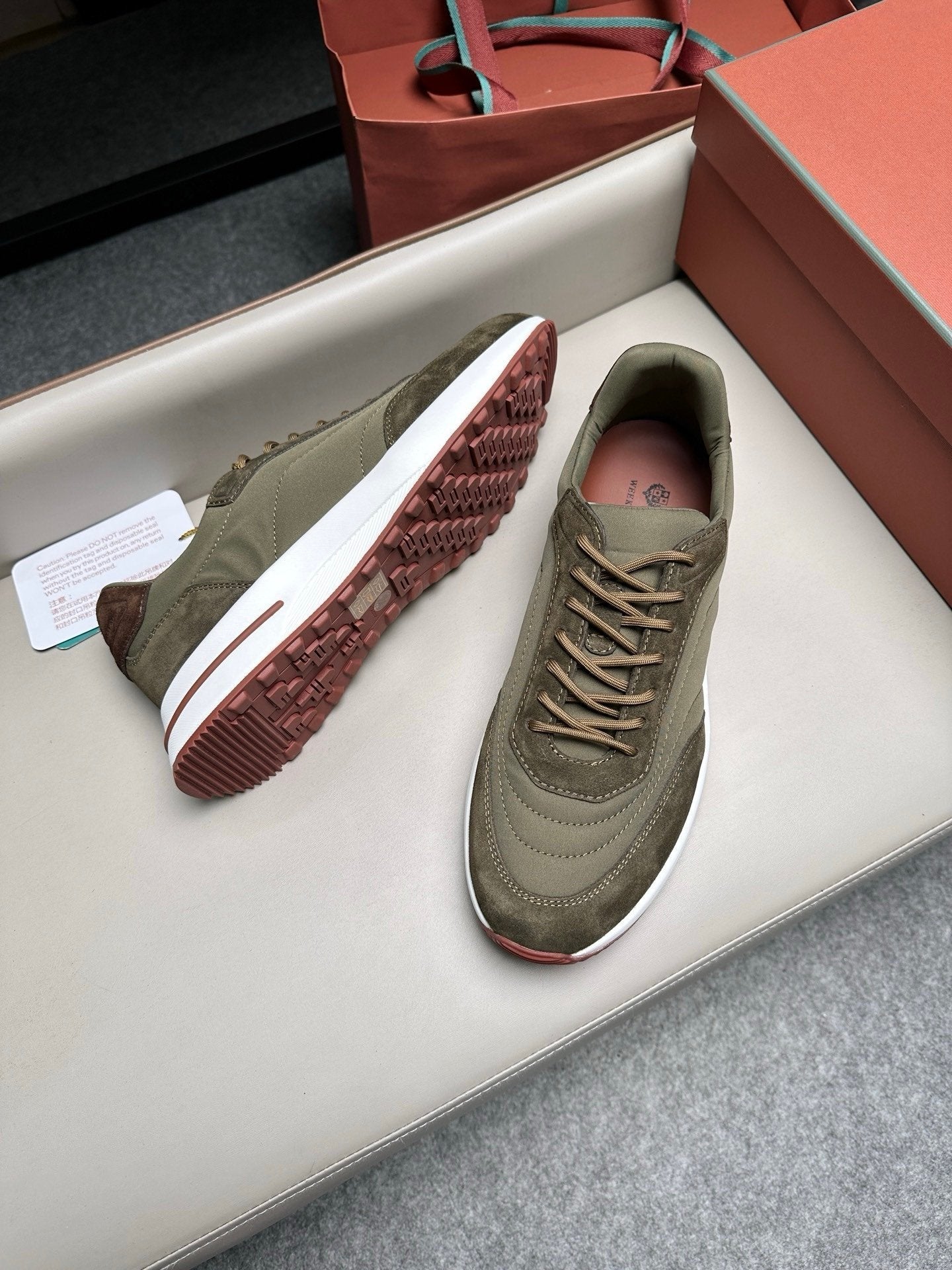 Loro Piana Weekend Walk Suede Green