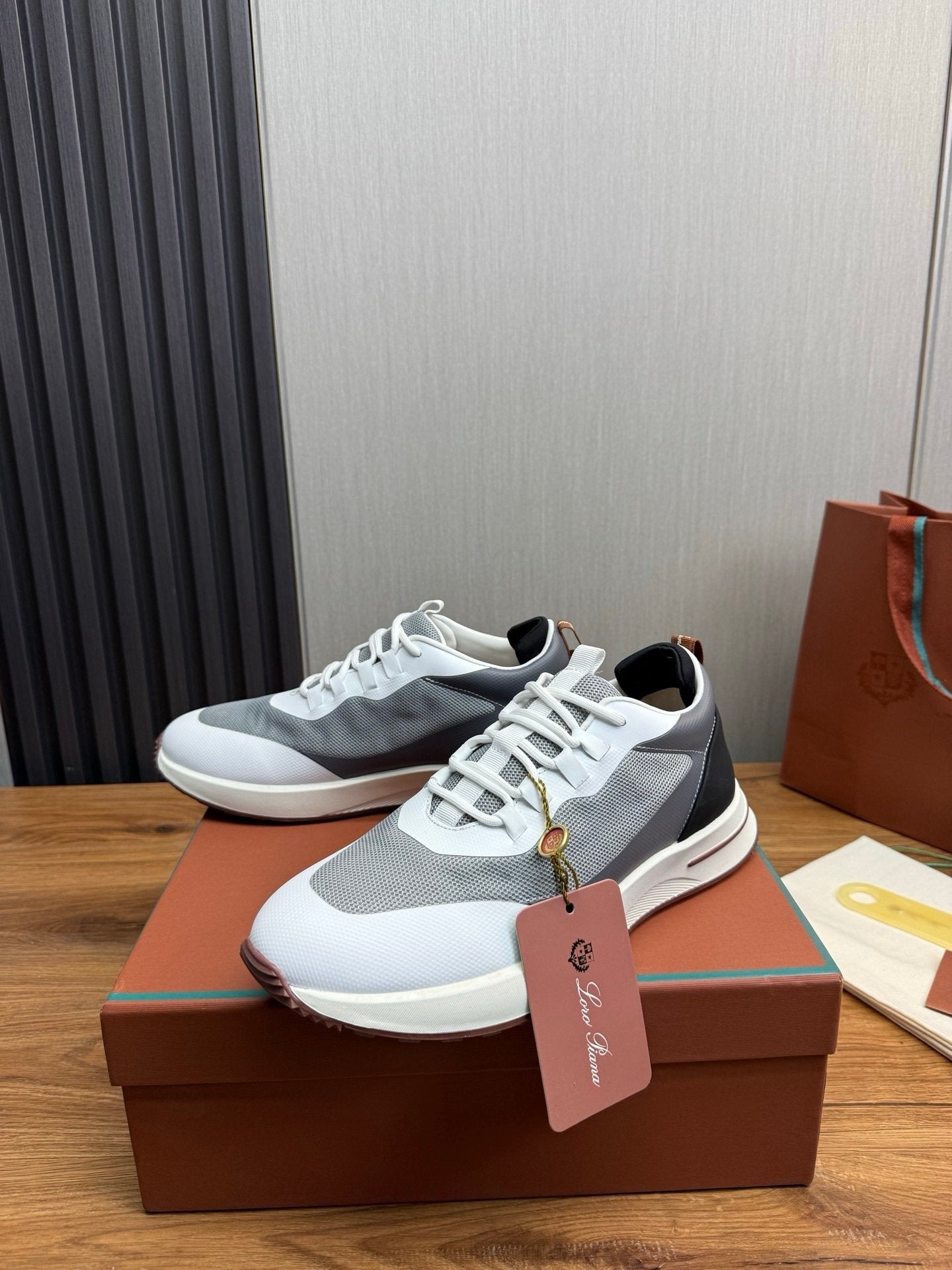 Loro Piana Weekend Walk Technical Mesh White/Grey