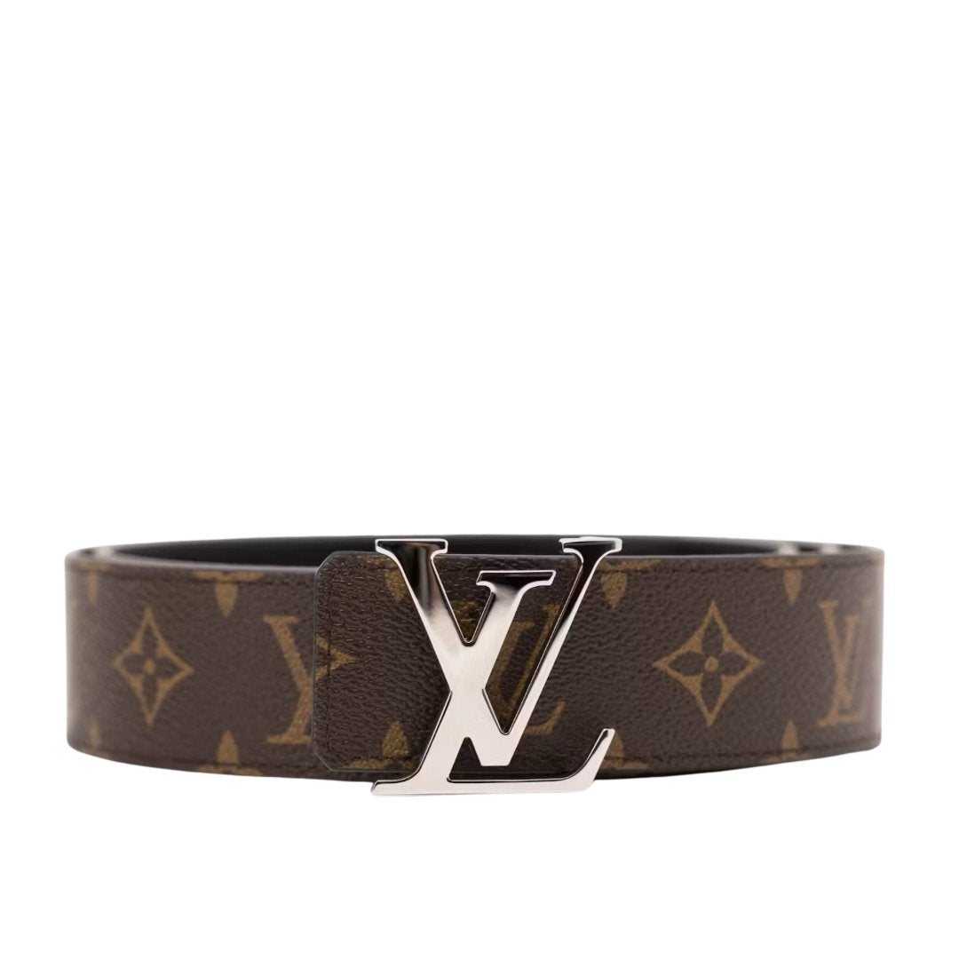 Louis Vuitton LV Initiales Silver Buckle Belt Monogram 40mm Brown/Black