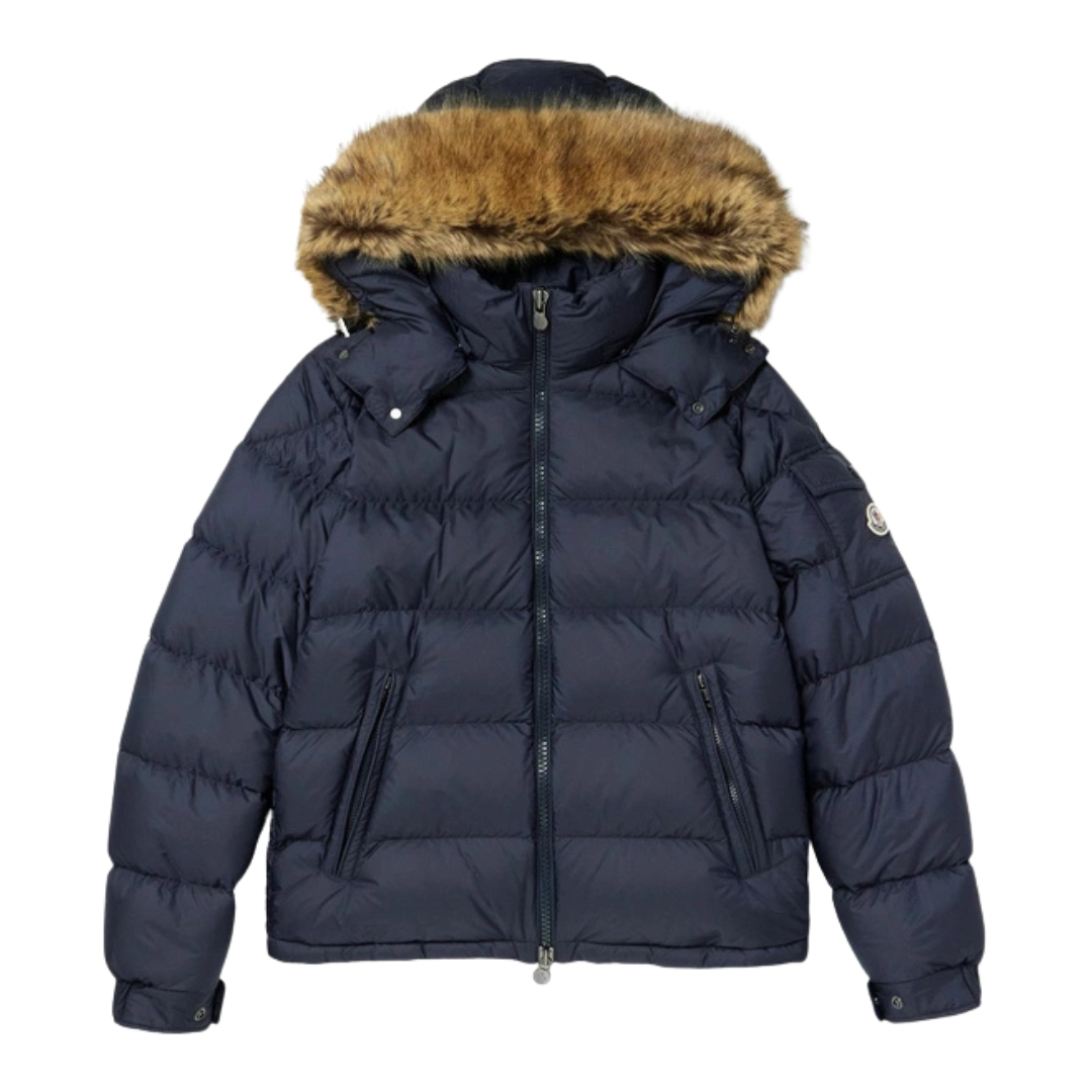 Moncler Sassiere Quilted Shell Hooded Down Jacket Navy