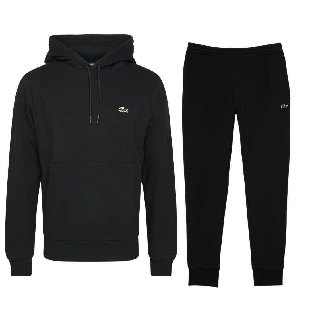 Lacoste Core Hoodie Tracksuit In Black