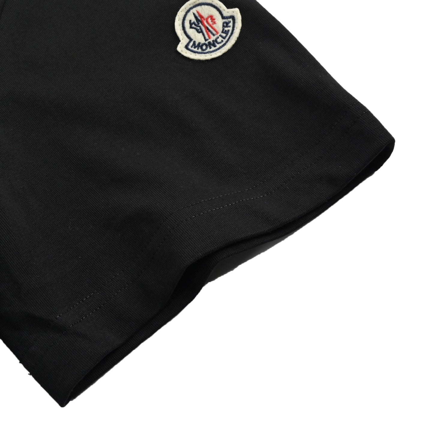 Moncler Crew Neck T-Shirt Logo In Black
