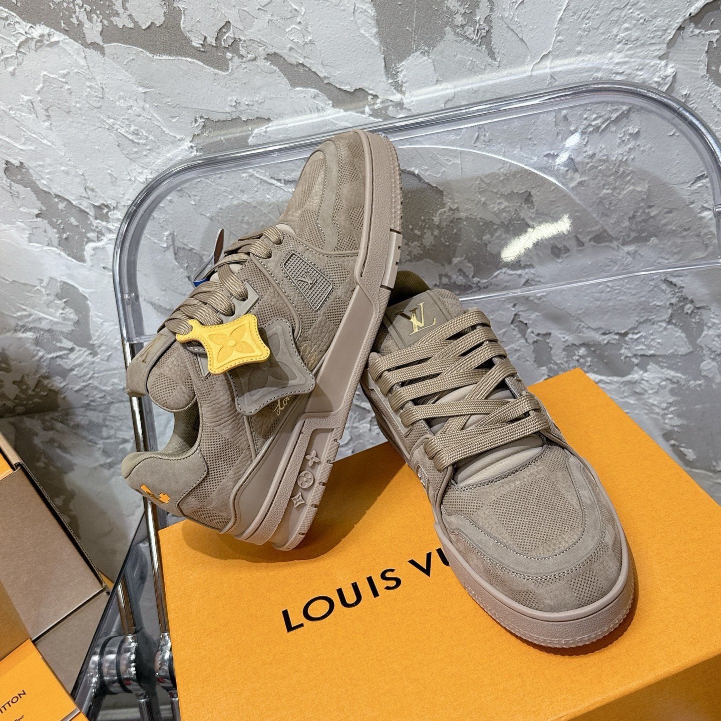 Louis Vuitton Trainer Suede Mocha Brown