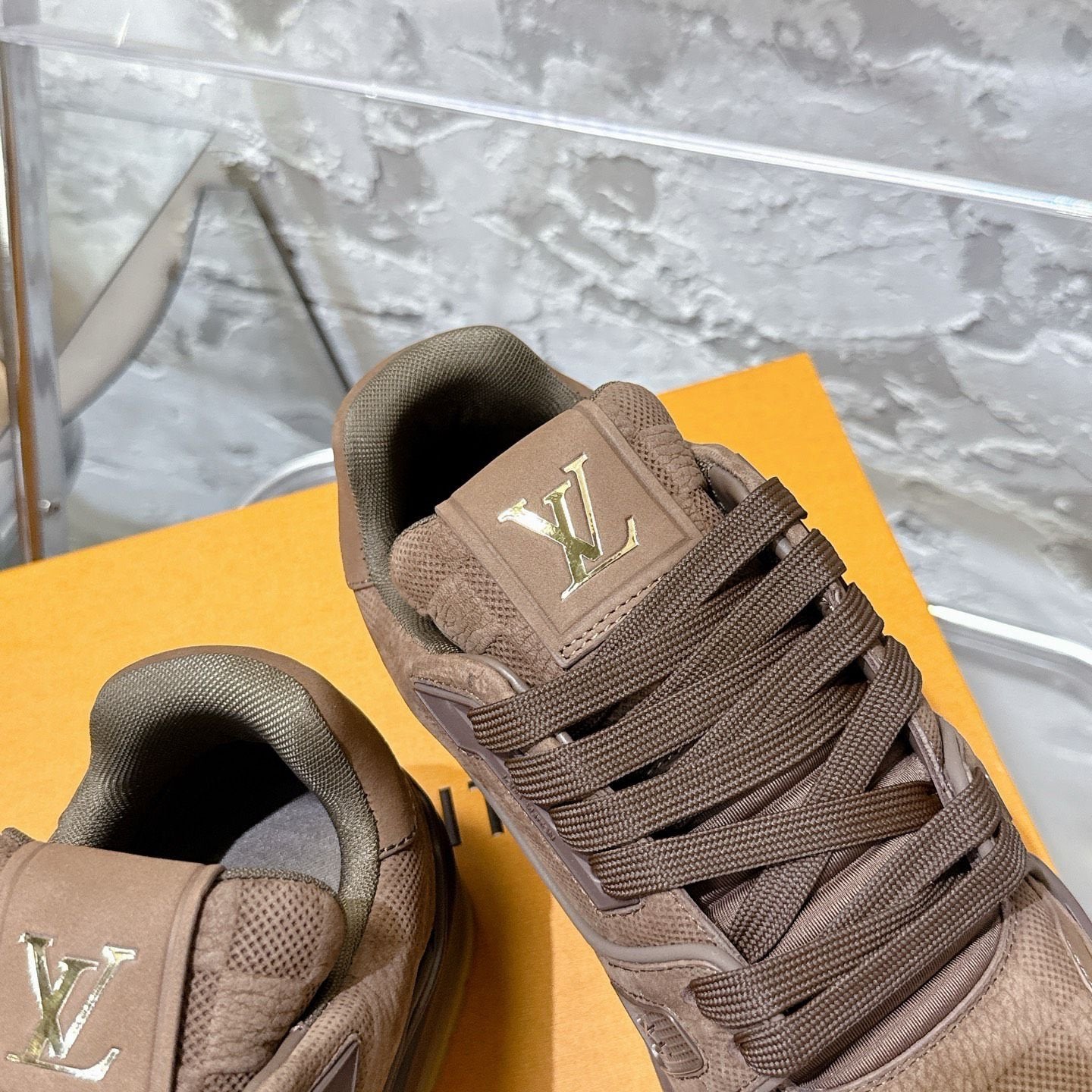 Louis Vuitton Trainer Suede Brown