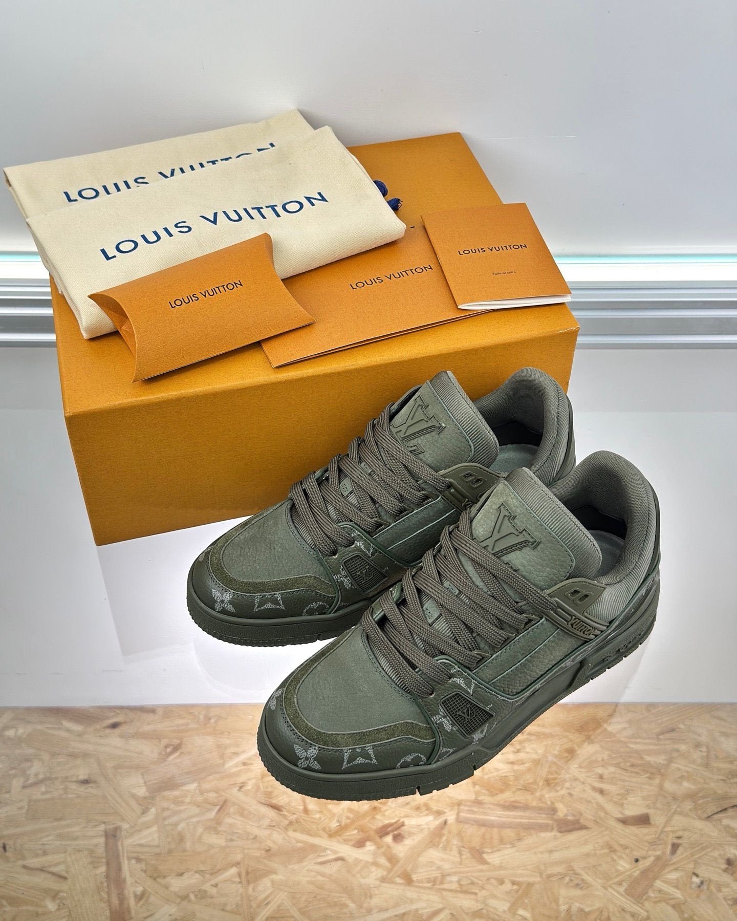 Louis Vuitton Trainer Monogram Forest Green