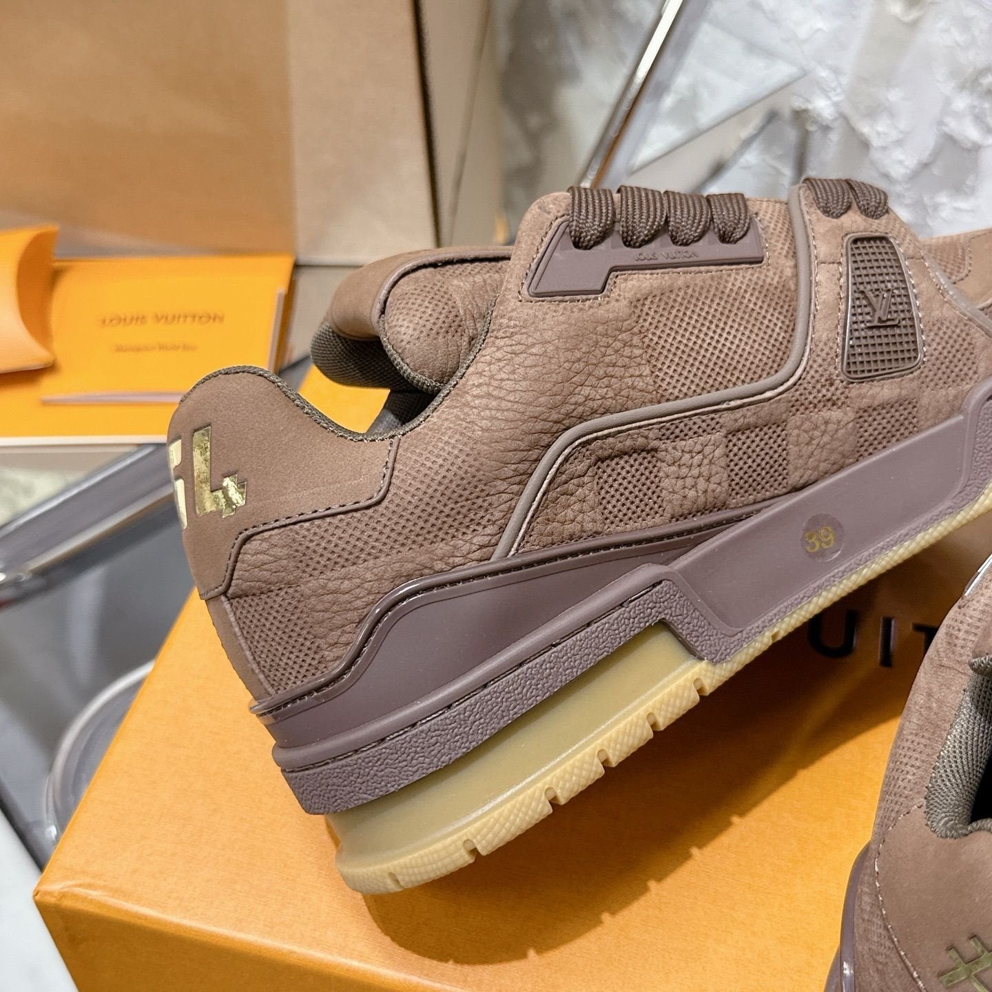 Louis Vuitton Trainer Suede Brown