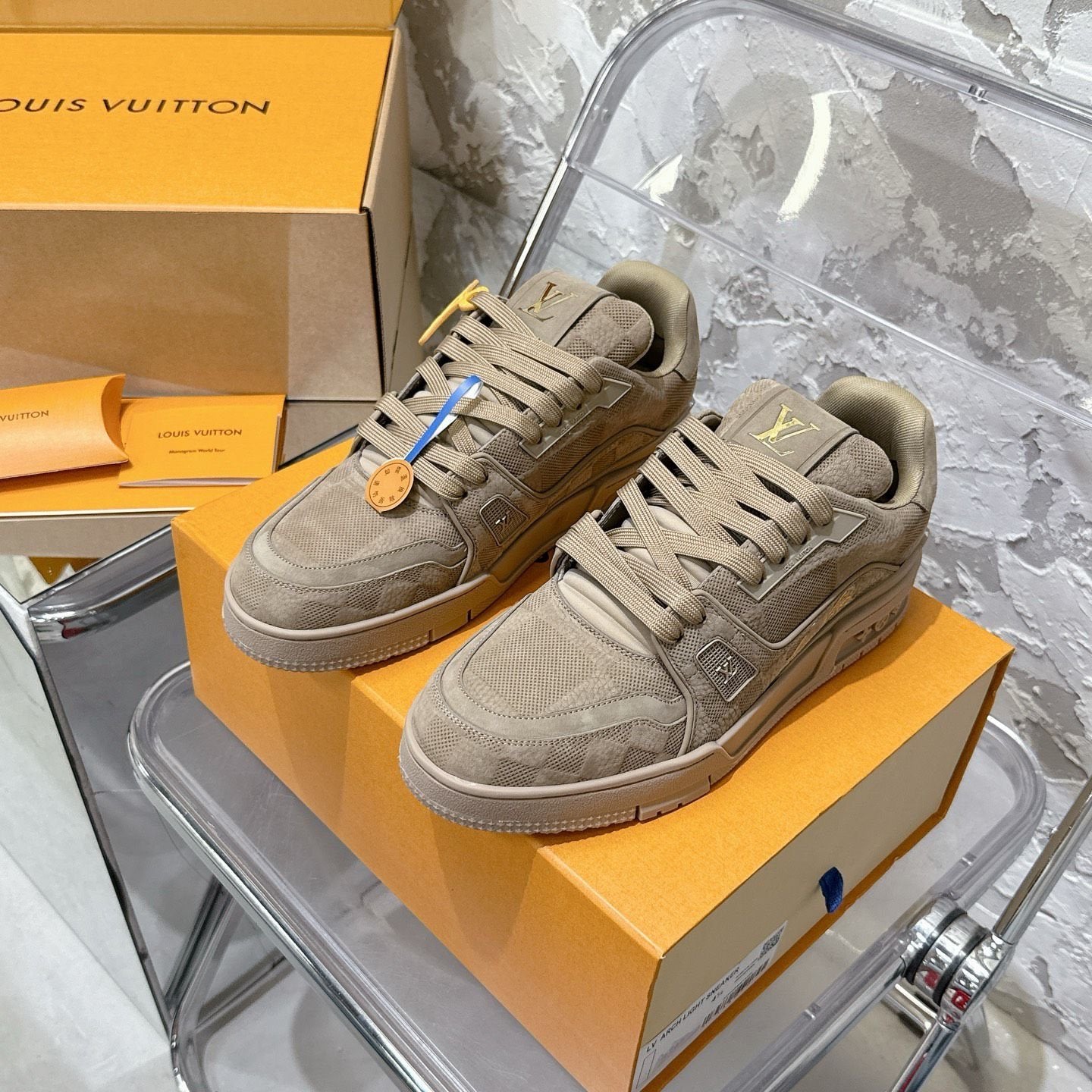 Louis Vuitton Trainer Suede Mocha Brown