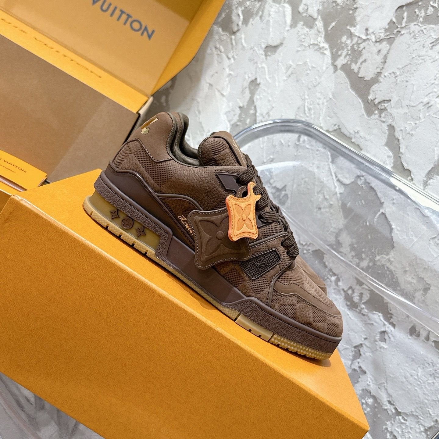Louis Vuitton Trainer Suede Brown