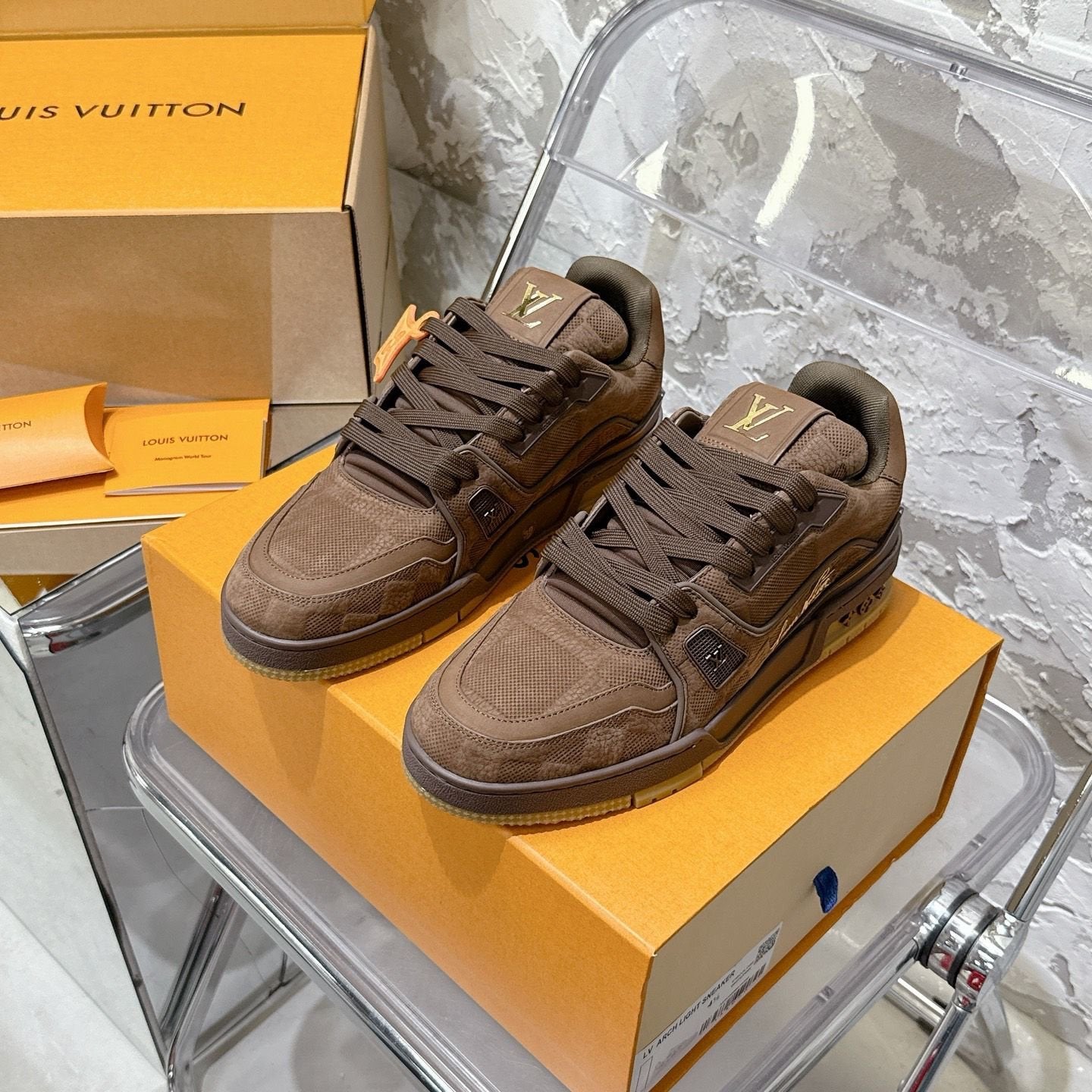 Louis Vuitton Trainer Suede Brown