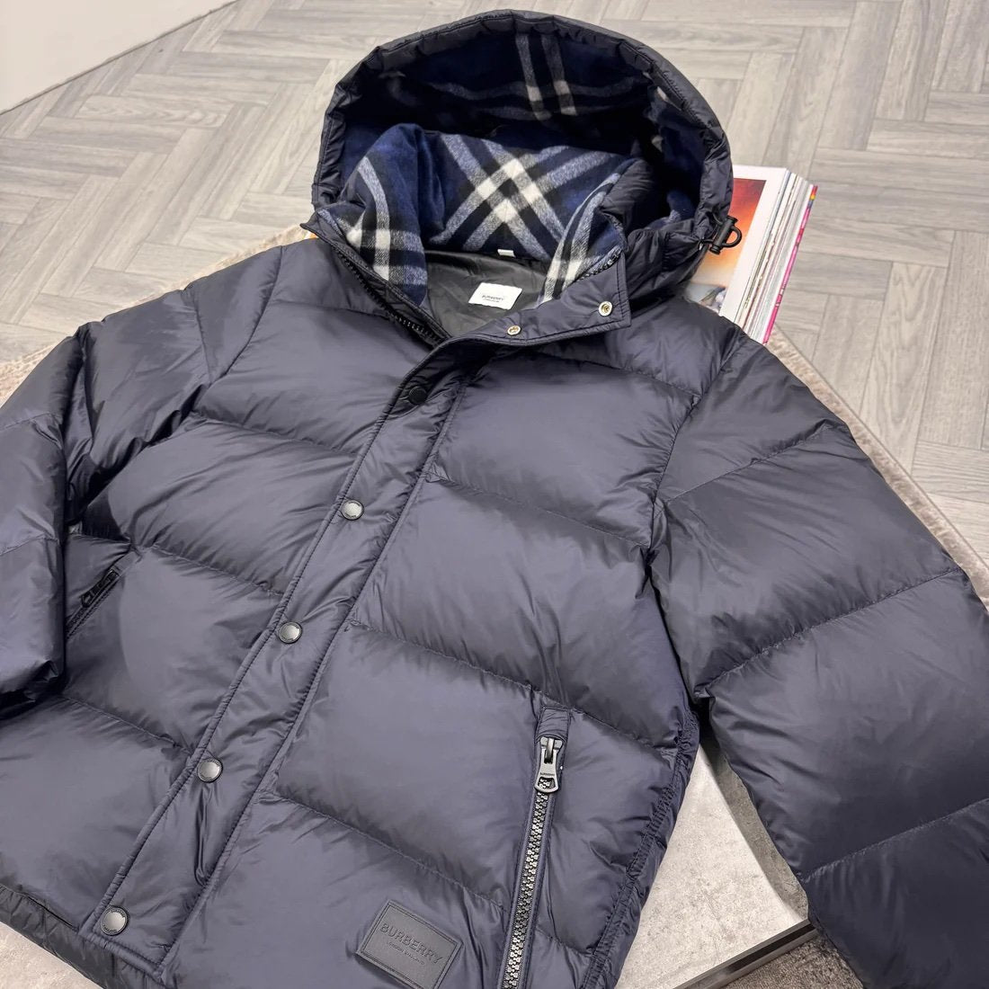 Burberry Halsby Puffer Down Jacket Navy Blue